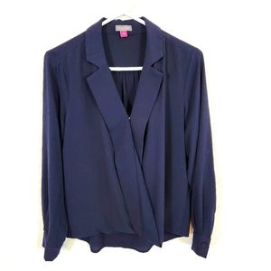 Vince Camuto | Faux Wrap Blouse Navy Small